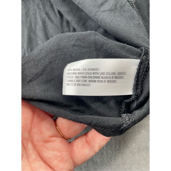 Auden Cloud Knit Pajama Top Womens‎ XL Black Short Sleeve Button Sleepwear NWT - Picture 5 of 9